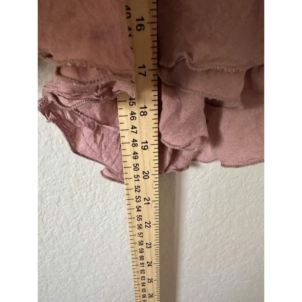 Intimately Free People Ruffle Skirt Dusty Rose Pink Large Boho Fairy Cottagecore